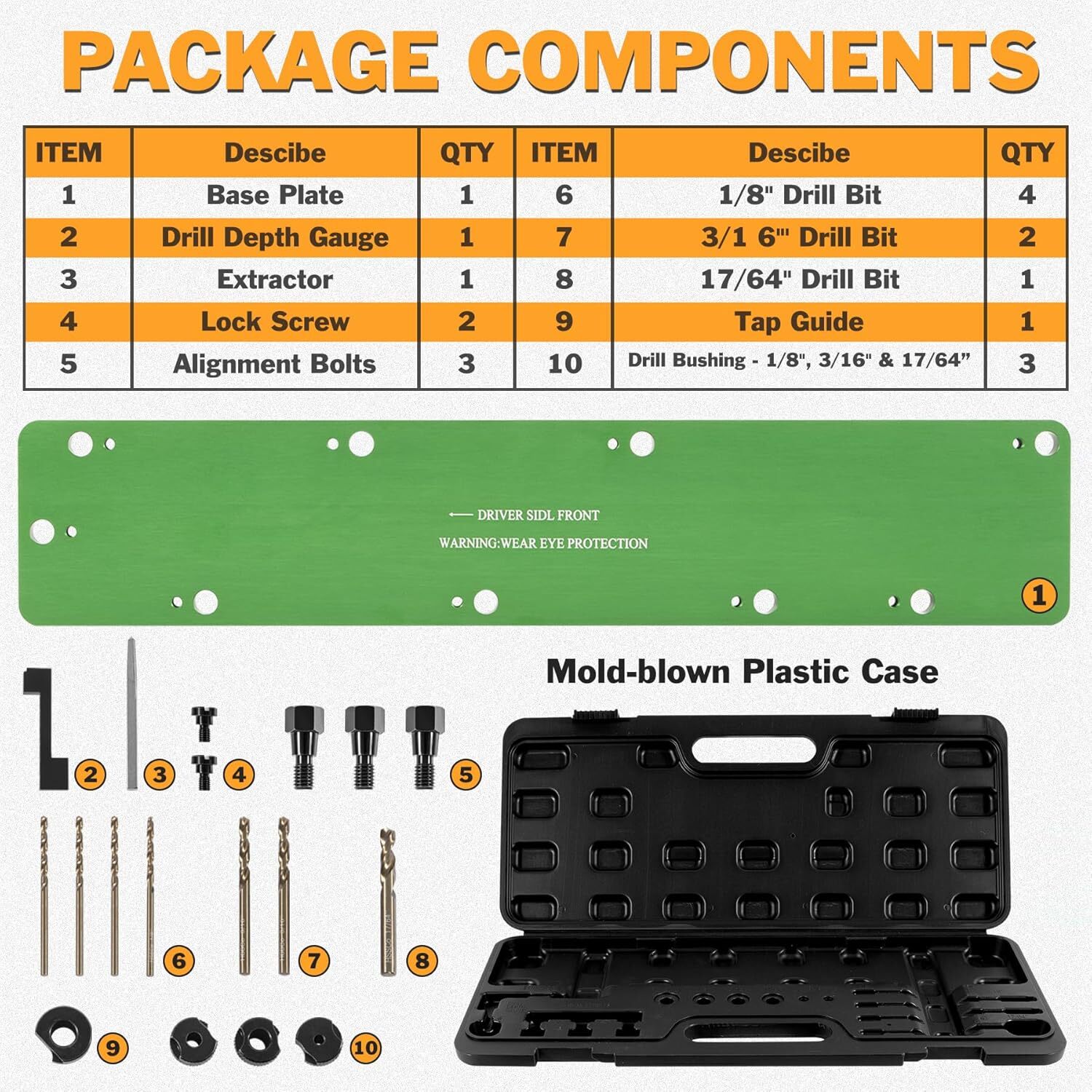 71500 for Dodge 5.7L Hemi Motor Broken Exhaust Manifold Bolt Stud Drill Template