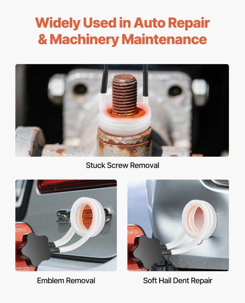 VEVOR Induction Heater Bolt Removal Magnetic Kit Rusty Screw Removing 1500W 110V