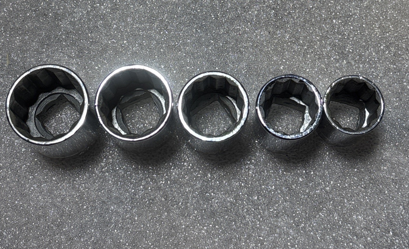 5 Craftsman Sockets 12 Point 1/2″ Drive -G- 7/8”, 13/16”, 3/4”, 11/16”, 5/8”