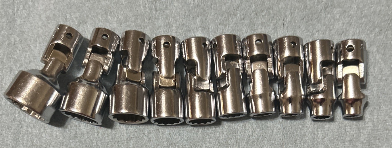 VTG Snap On 1/4 Dr 10pc TMU Swivel Flex Sockets 3/16” Thru 9/16” 12pt USA