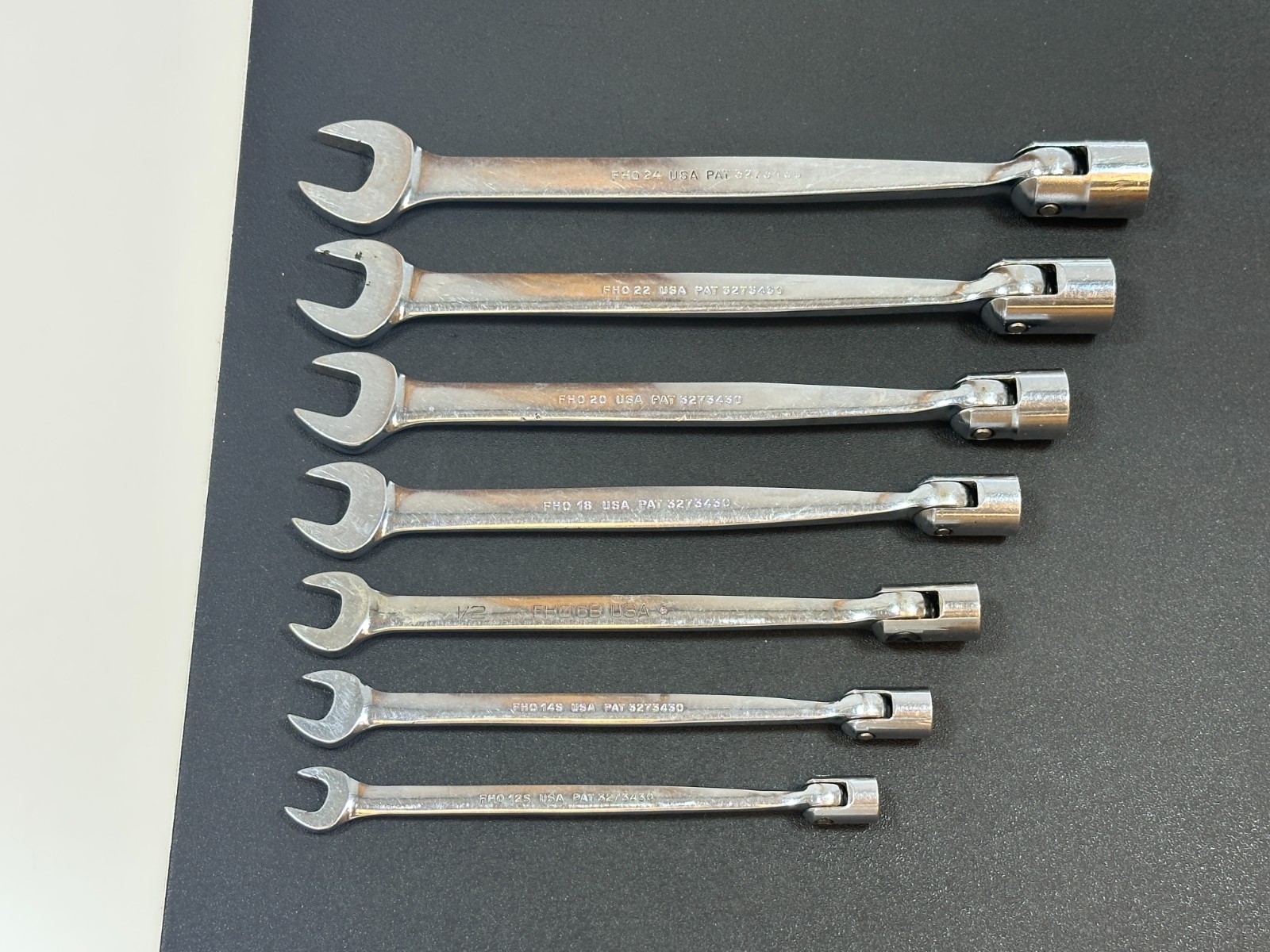 🇺🇸 Snap-on Tools USA FHO607 7pc SAE 3/8″-3/4″ Flex Head Combination Wrench Set