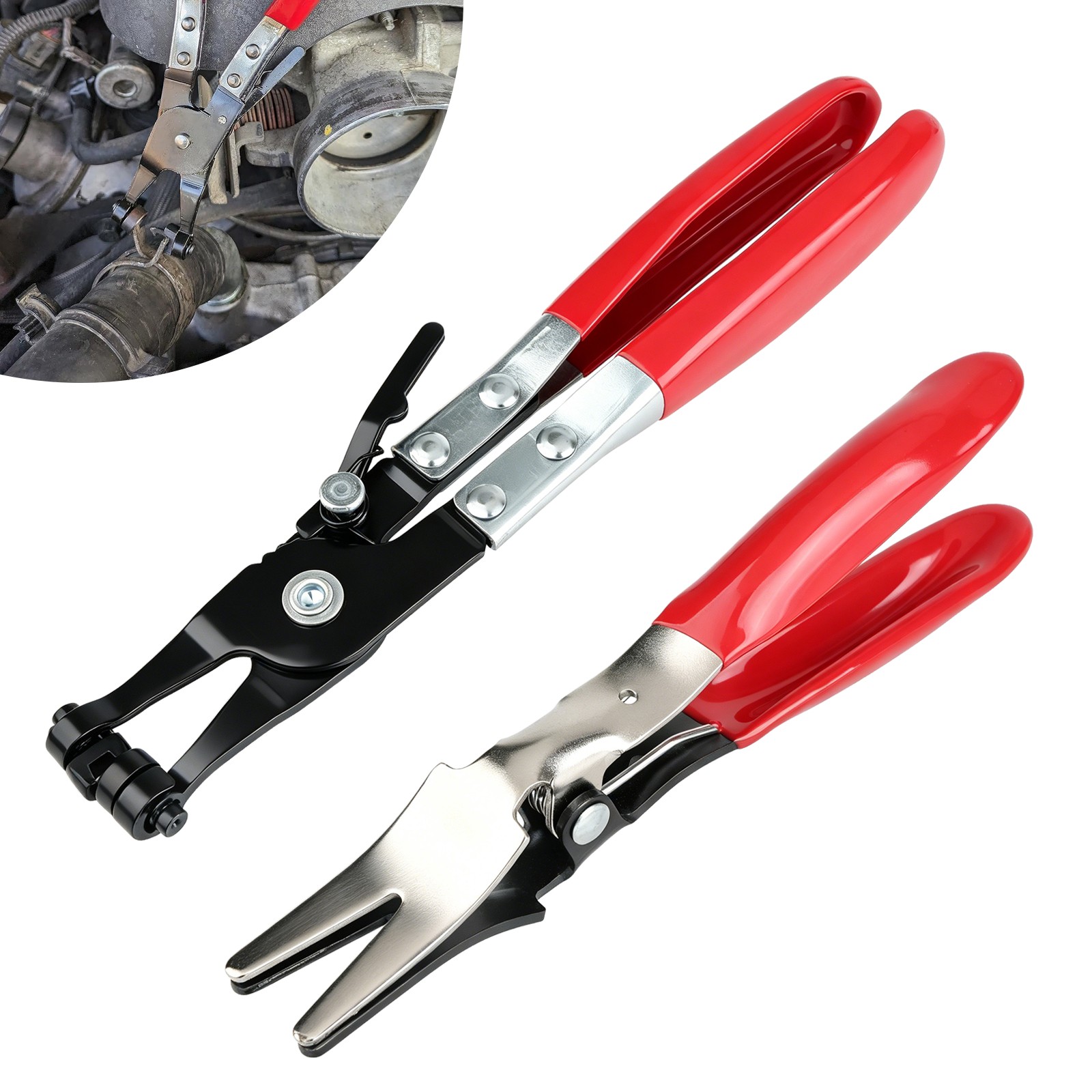 2 PCS Hose Clamp Pliers Removal Tool Car Fuel Coolant Oil Water Pipe Repair Set