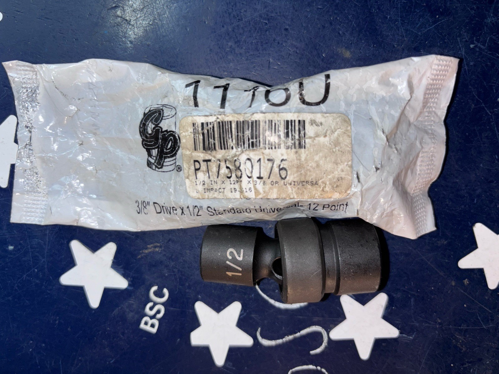 (2) GP 1/2” 12-PT Universal IMPACT Swivel Socket, 3/8” Drive 1116U TWO PIECES