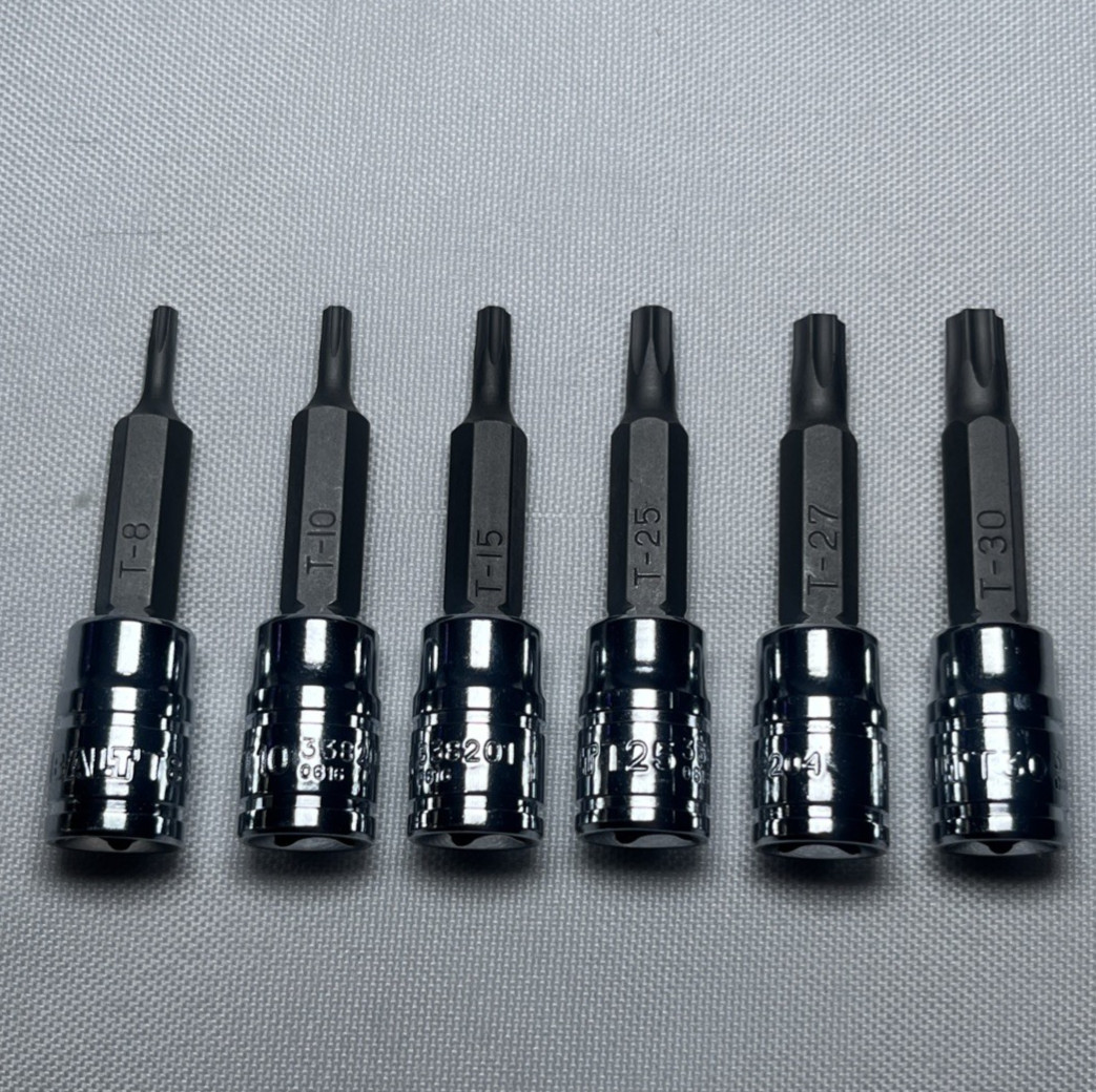 6pk Kobalt Torx Bit Sockets 1/4” Drive Star Bit T8, T10, T15, T25, T27, T30 Lot