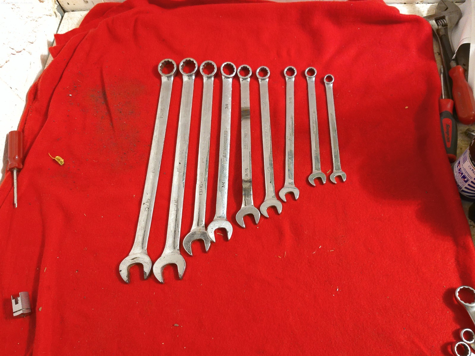Armstrong Tools USA Full Polish Long Pattern Wrenches SAE Sizes 9pc 15/16 7/16