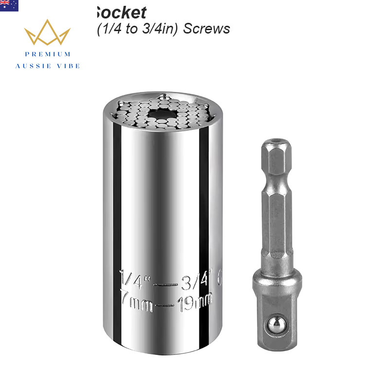 Universal Socket Wrench Head Set Sleeve Gadget 7-19Mm Power Drill Adapter Spanne