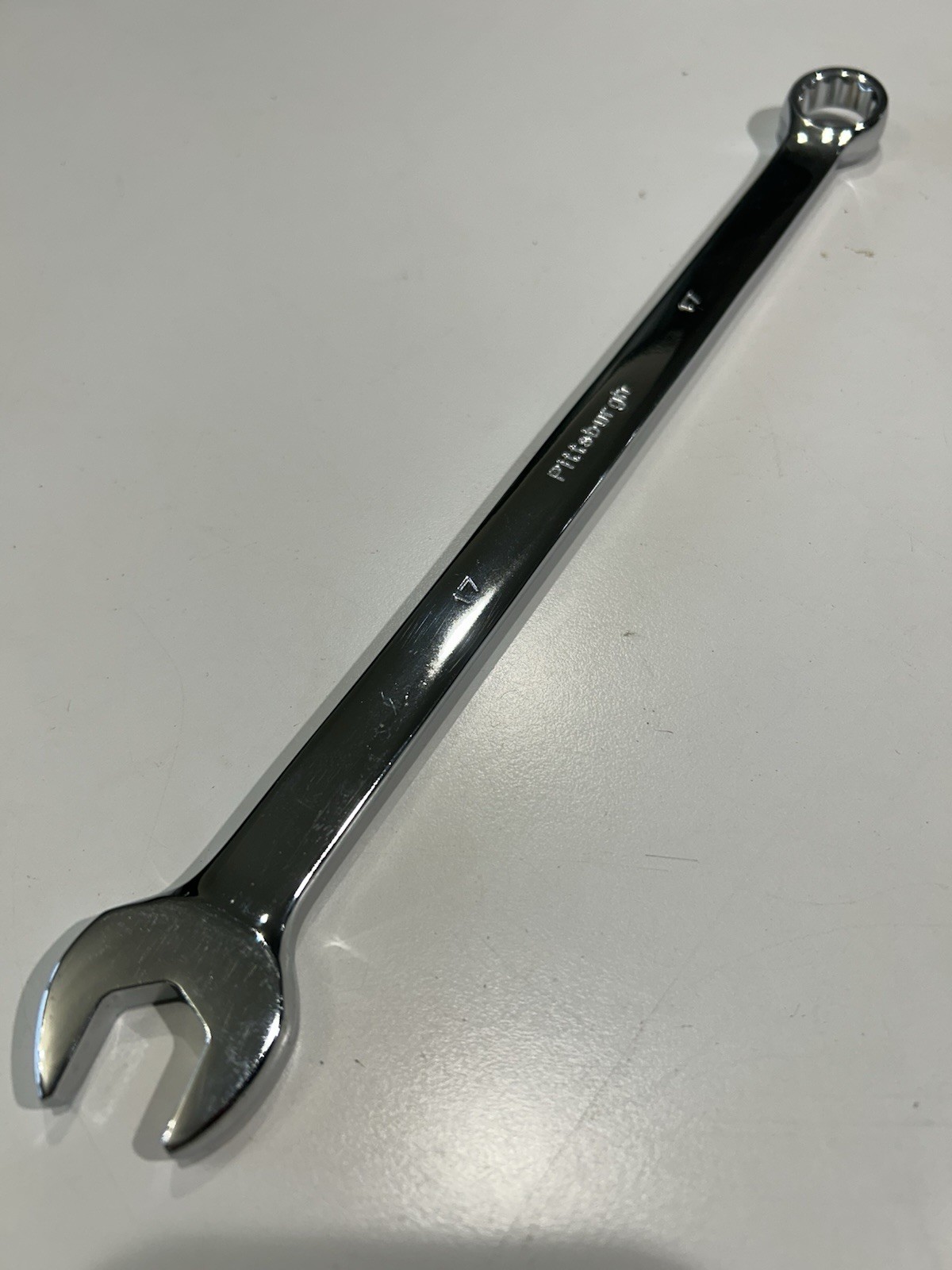 Pittsburgh New 17mm Long Handle Chrome Combo Wrench 12pt