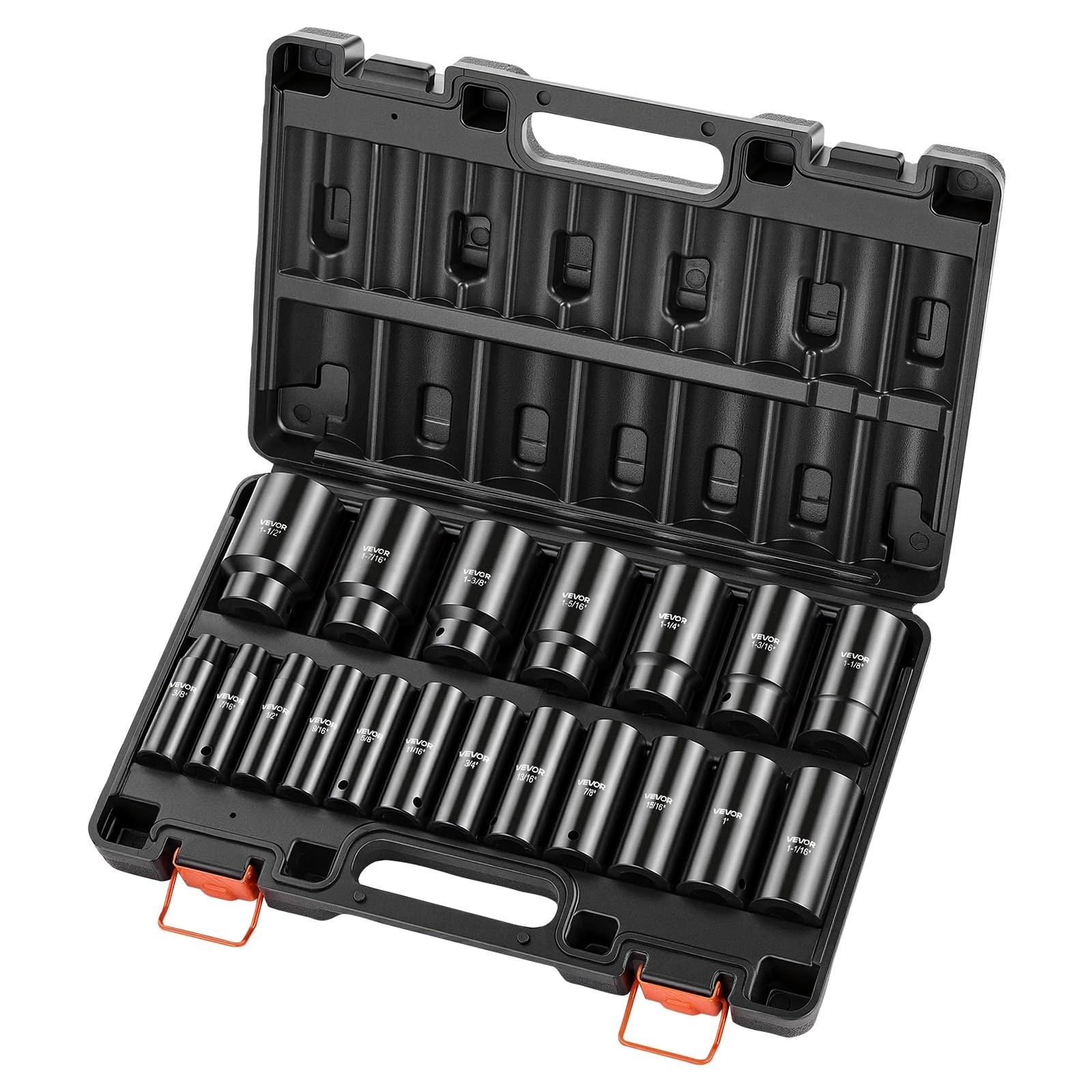 Impact Socket Set, 1/2″ 19 Piece Impact Sockets, Deep Socket, 6-Point Sockets, 1
