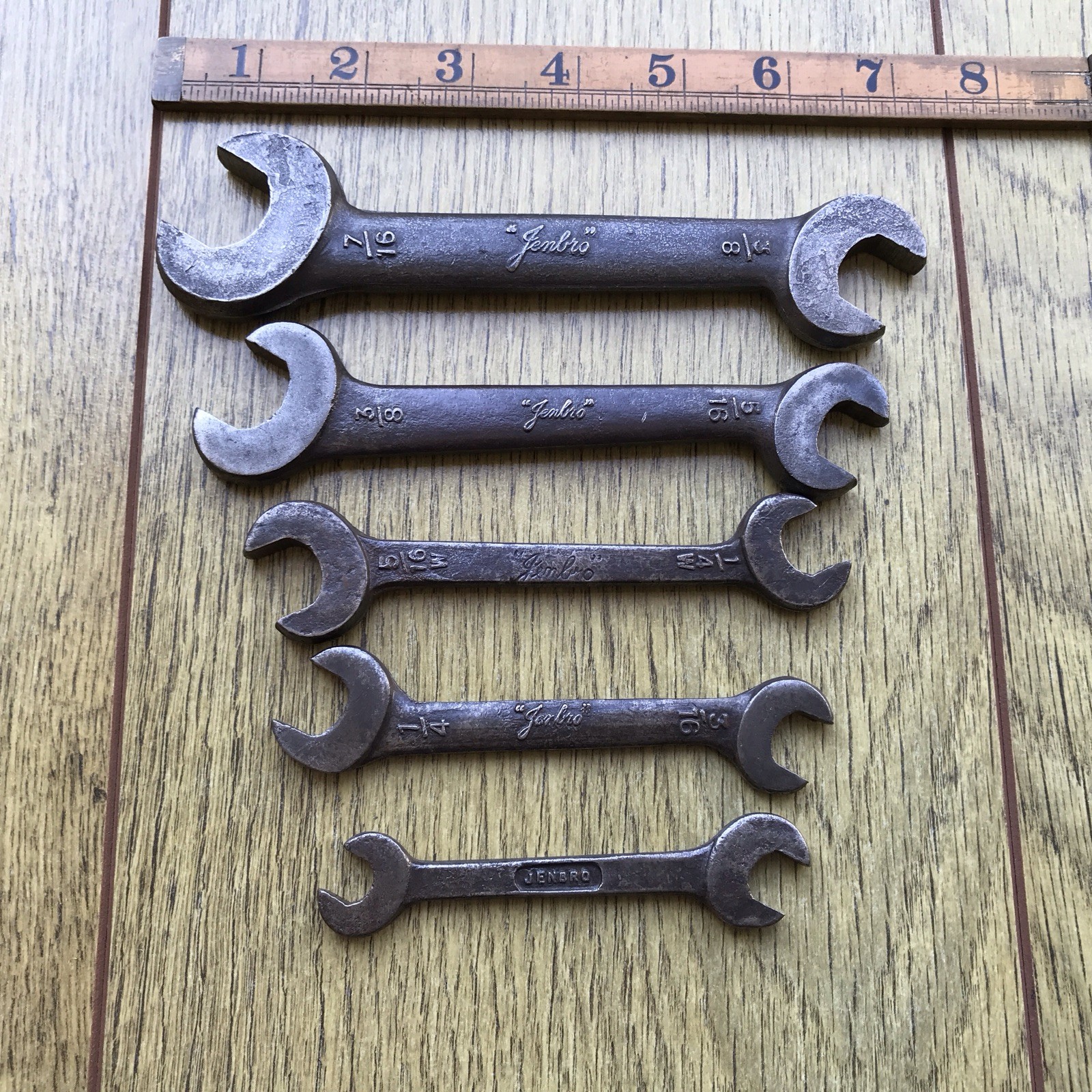 5 Vintage Jenbro Whitworth Spanner’s 7/16” to 1/8” Whitworth.