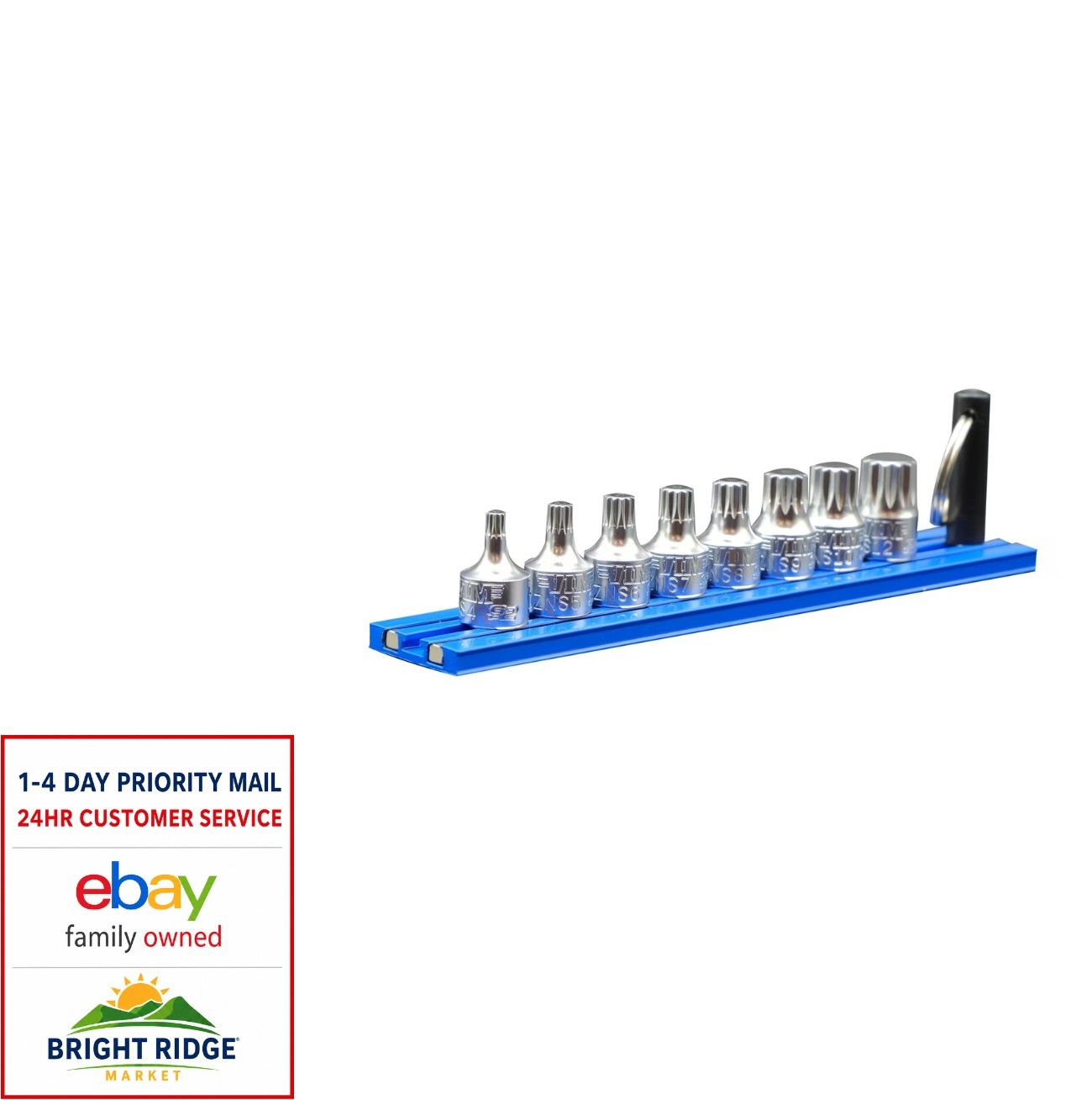 6-Piece XZN Stubby Driver Set 1/4 Inch Square Drive Spline Socket Bits