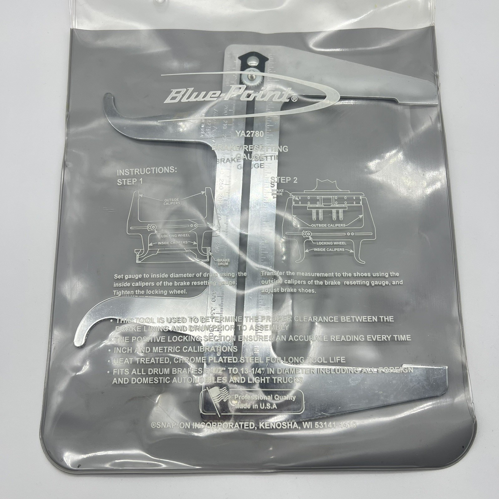 Blue Point Brake Resetting Gauge Gage W/ Pouch YA2780 Made In USA