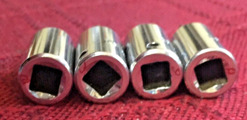 Mac Tool 4pc T8, T10, T15, T20 Chrome Torx Bit Socket 1/4″dr 1.5″L USA Gd 8.5/10