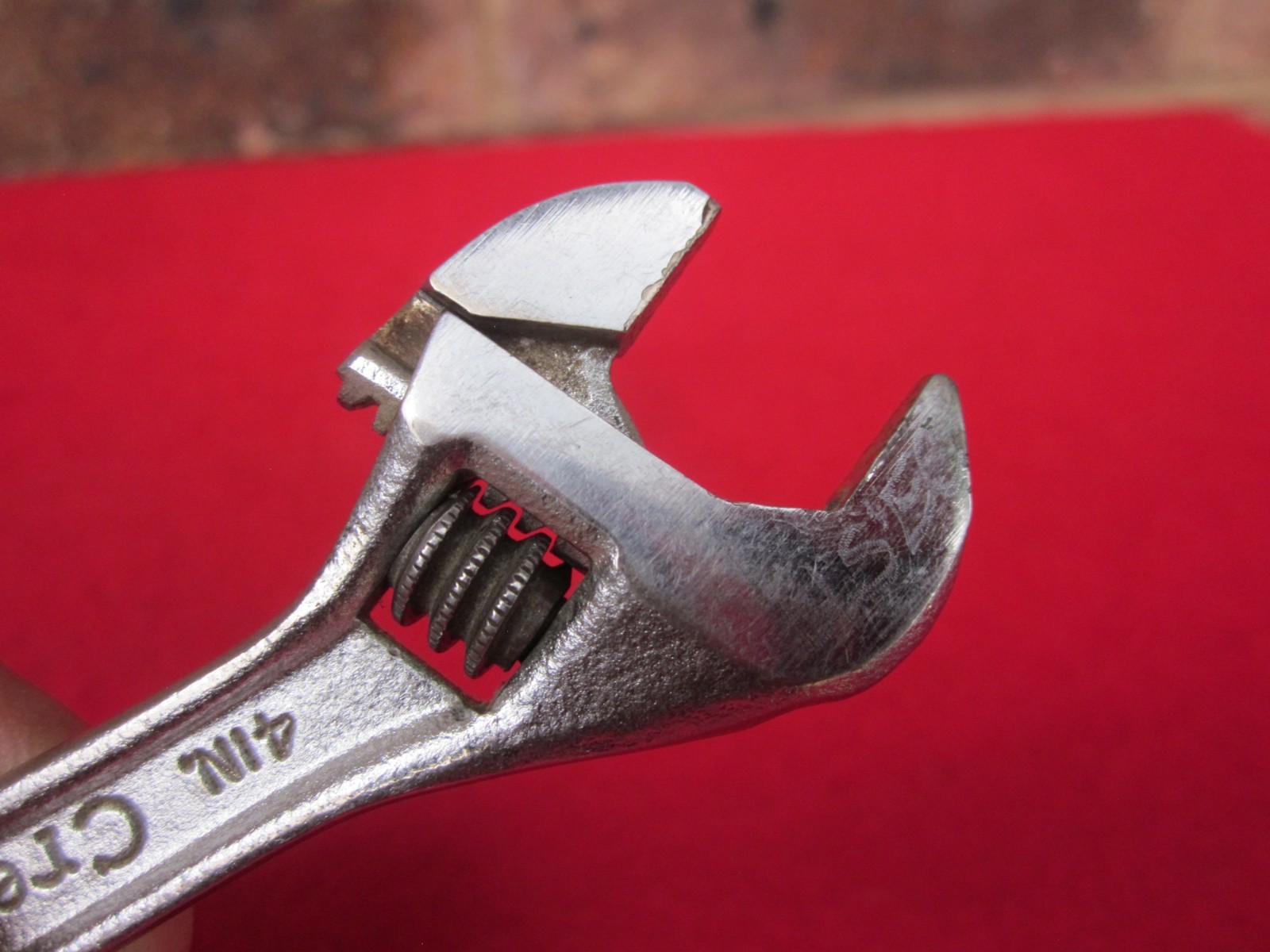 Vintage Crescent 4″ Adjustable Wrench Forged Steel Crestoloy Made in USA NICE