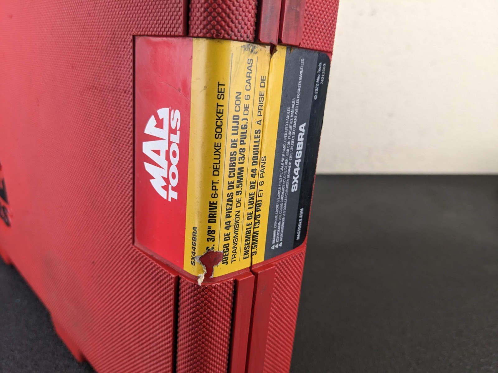 #bn926 Mac Tools SAE Metric Deluxe 3/8″ Drive General Service Set Socket Case