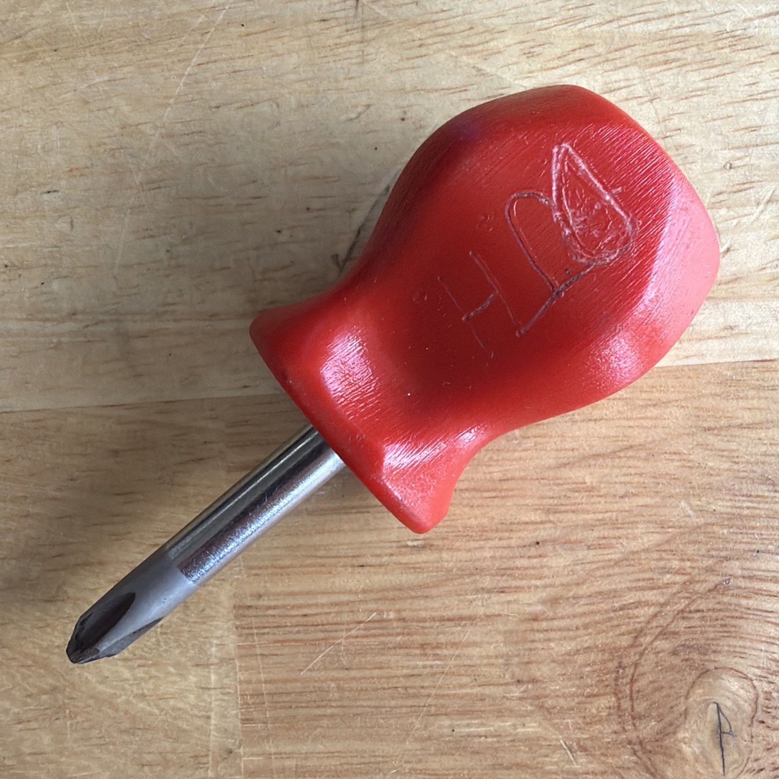 Snap On Tools P2 No. 2 Short Stubby Phillips Screwdriver Red SDDP22 USA READ!
