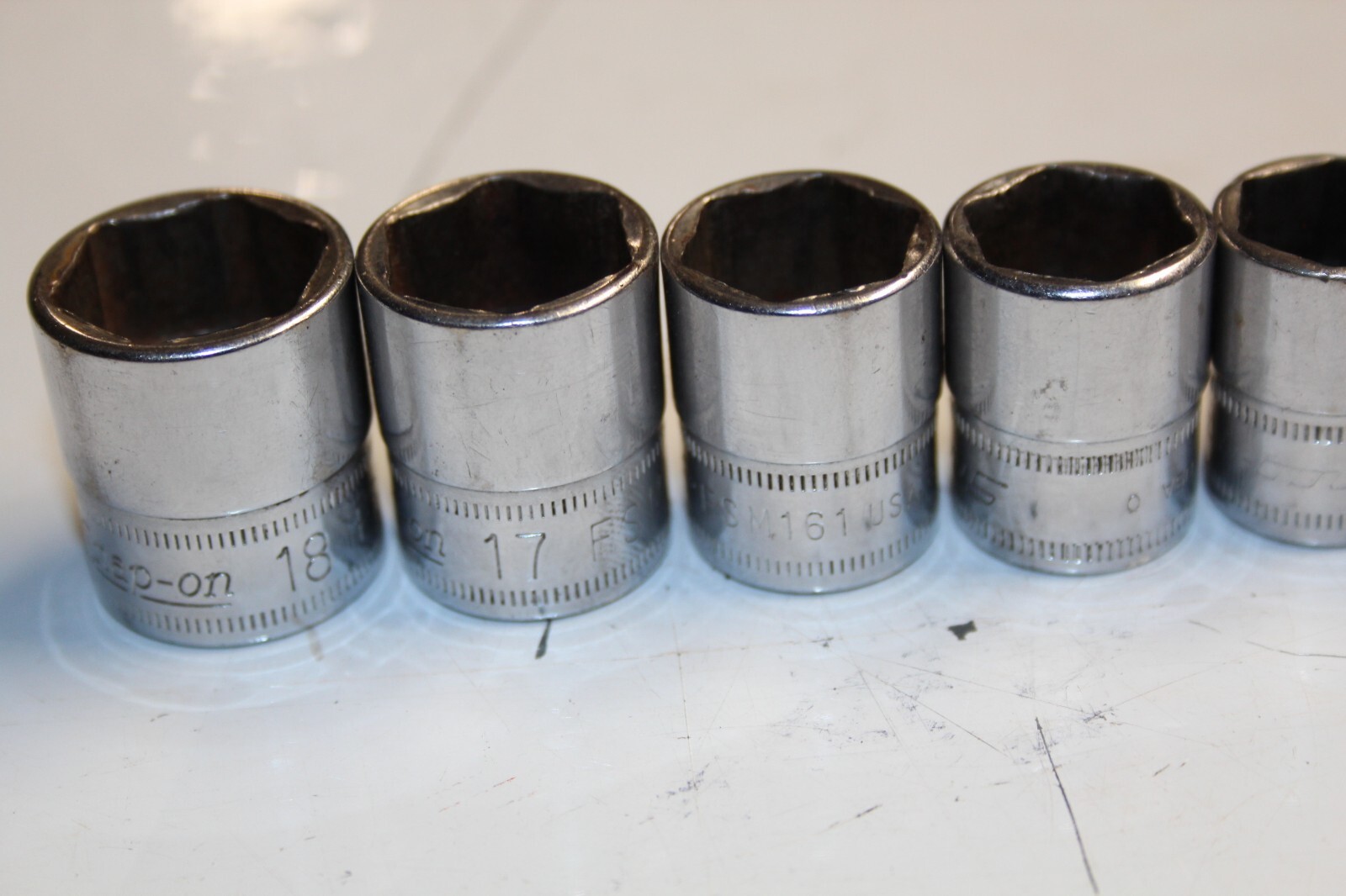 SNAP-ON TOOLS 3/8″ Drive 6-Point Metric Shallow Socket SET 18-9MM 10-pieces USA