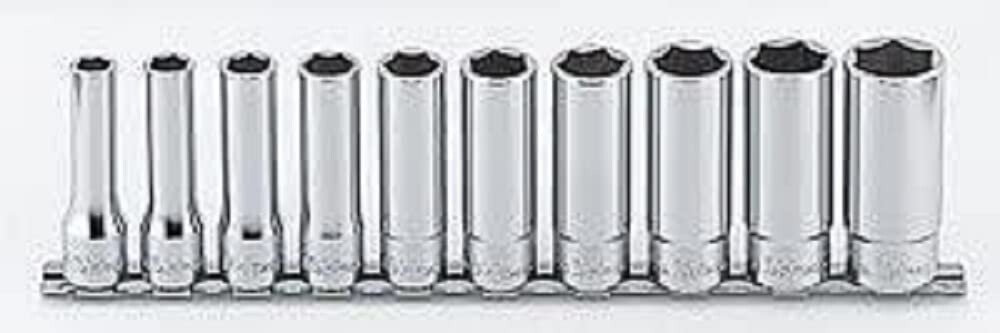 KOKEN 1/2in Inch Deep Socket Set RS4300A/10 10-pc With Metal Rail 6-Sided Japan