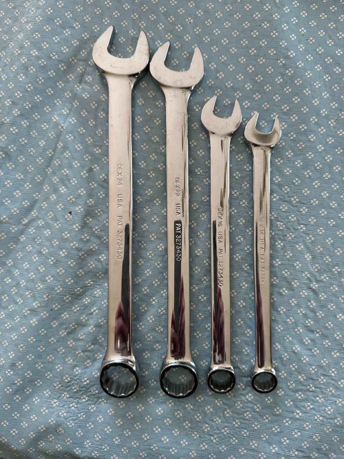 Snap On 7/16″-3/4″ 12 Point SAE 4 piece Combination Wrench Set