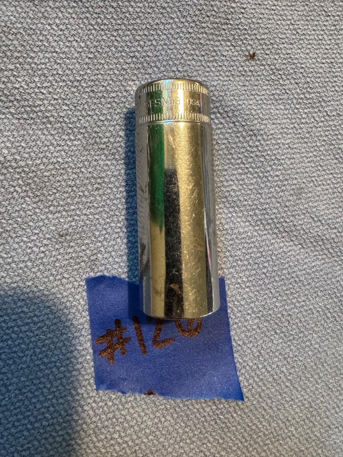 Snap on SFSM18 Chrome 3/8″ Drive 6 Point Metric 18mm Deep Flank Drive Socket USA