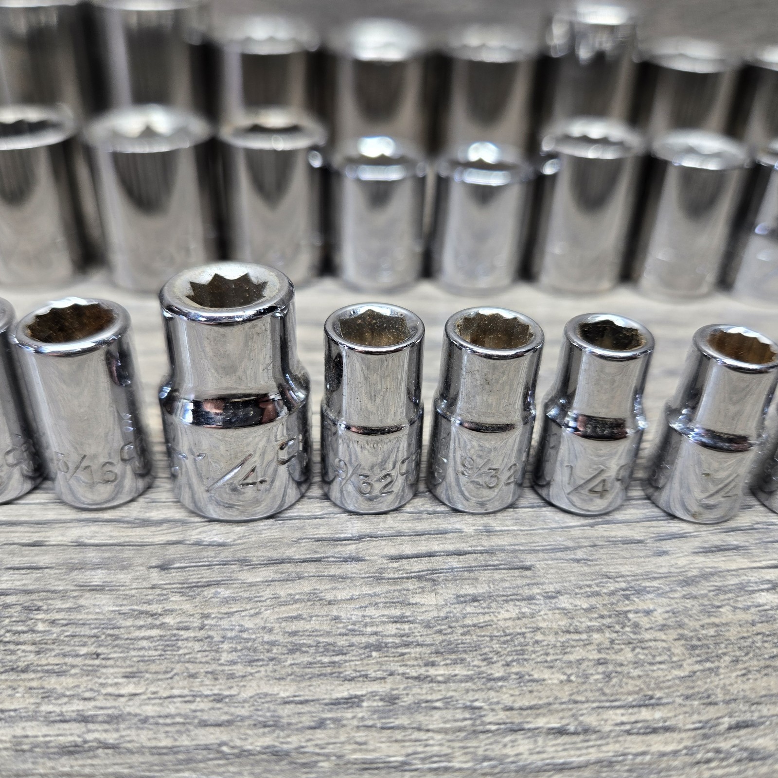 Craftsman 6 And 12 Pt Shallow Lot of -EE- Series Sockets Vintage USA Made