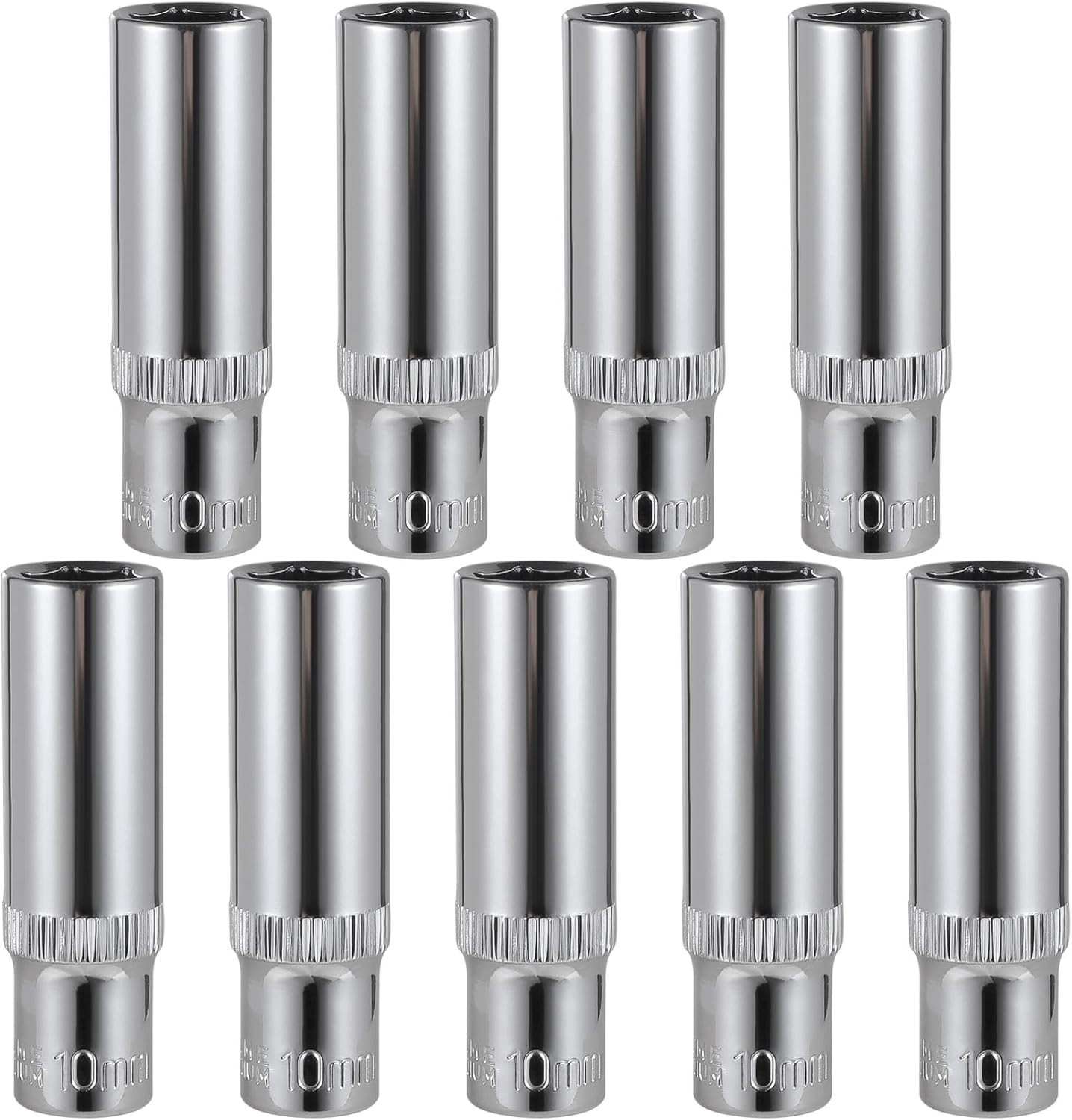 9-Piece 10mm Deep Sockets, 1/4-Inch Drive, 6-Point, Corrosion Resistance,…