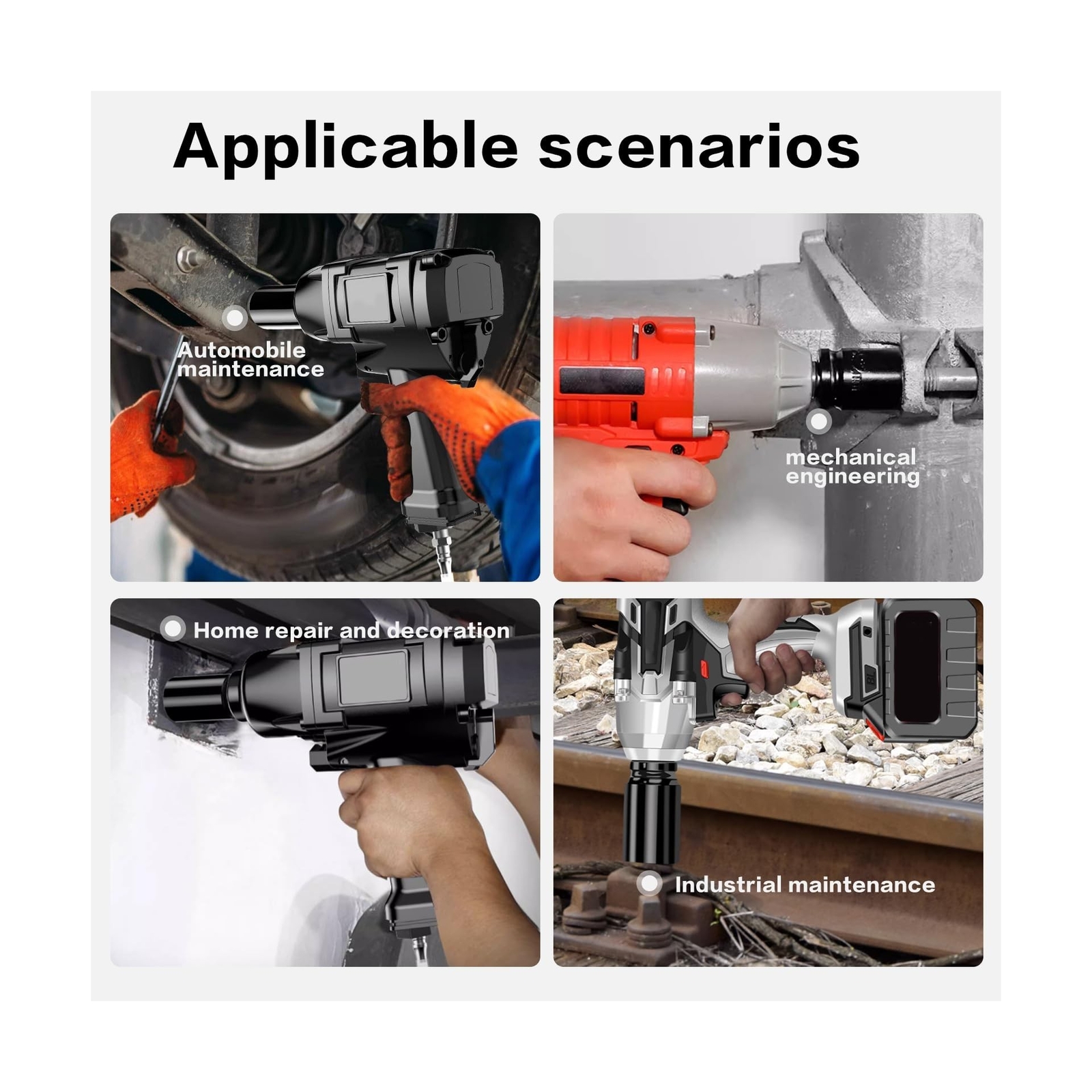 1″ Inch Drive Deep Impact Socket Set,9 Pieces,6-Point,Metric Sizes(24mm,27mm,…
