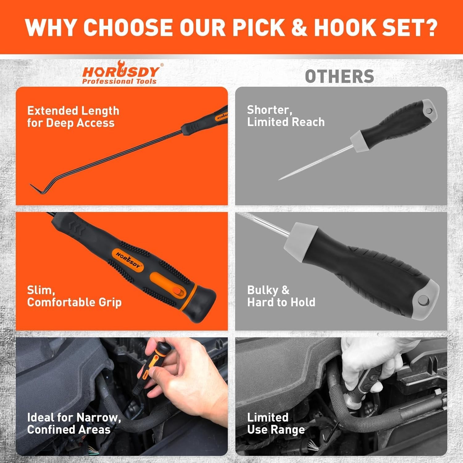 Professional 8-Piece Hook and Pick Set – Rust-Resistant Solutions for Car Repair