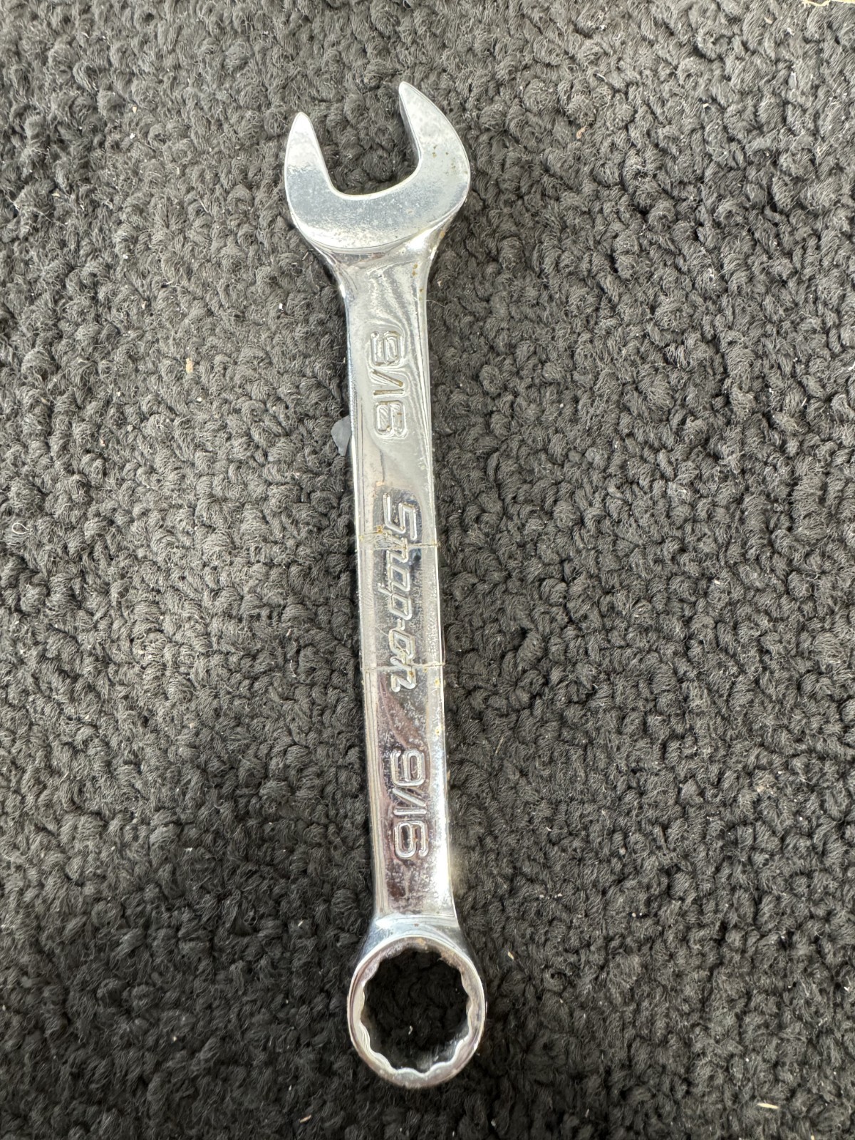 Snap-On Tools USA NEW 9/16″ SAE 12pt Short Length Chrome Combo Wrench OEX180B