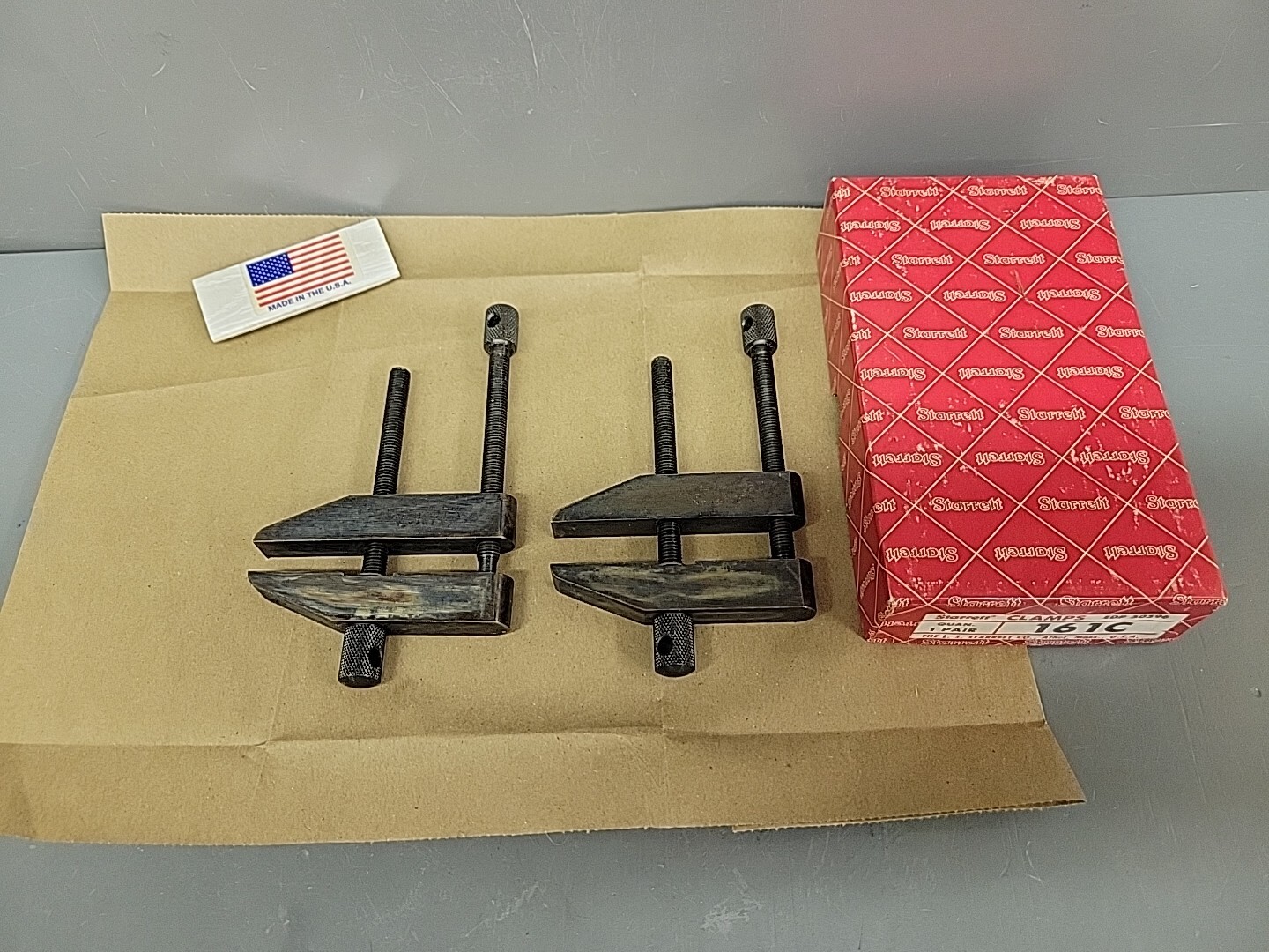 L.S. Starrett Pair 161C Toolmakers Parallel Clamps (2) NOS