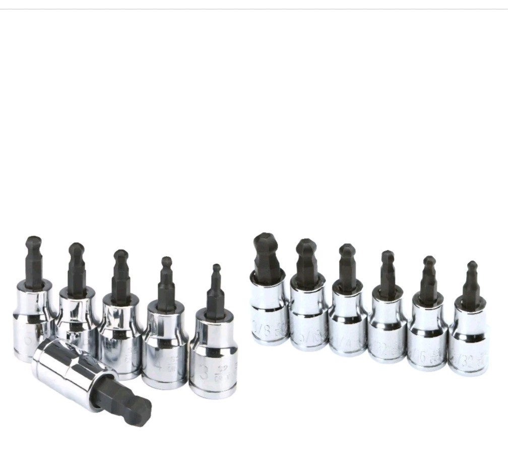 Two PITTSBURGH 3/8 in. Drive Metric/Sae Ball Hex Socket Set, 6-Piece Each