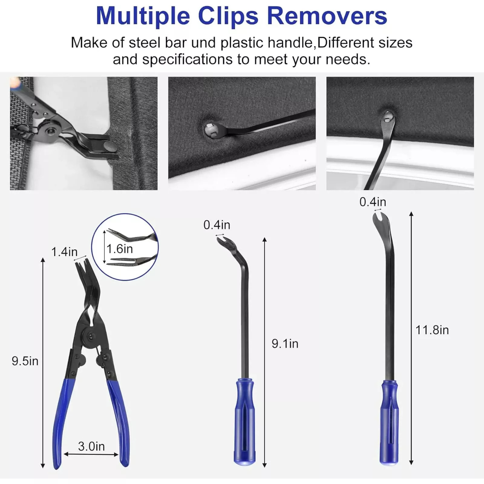 250Pcs Car Trim Removal Tool Set Hand Tools Pry Bar Panel Door Interior Clip Kit