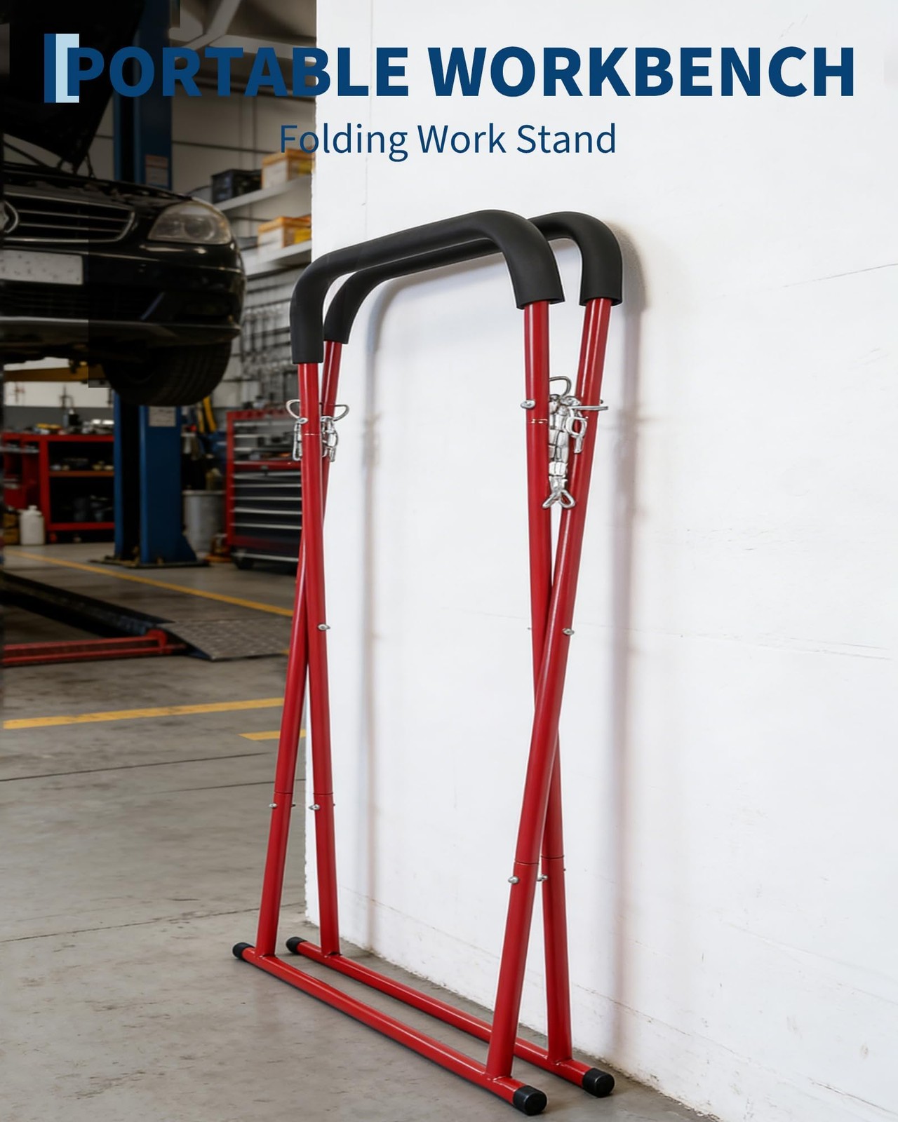 500LBS Portable Workbench Folding Work Stand for Garage,Shop Adjustable SET 2/4