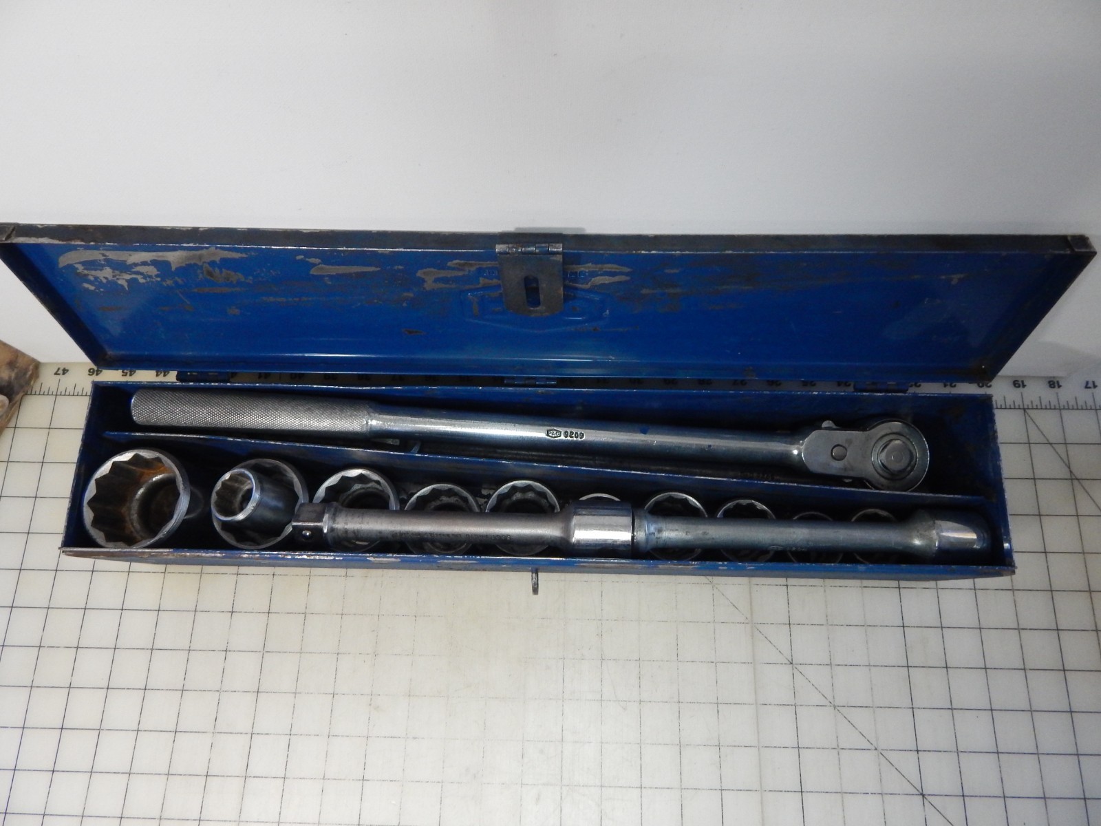 P&C PROTO PLUMB Socket Set 3/4″ Dr. 12pt. Ratchet Metal Box breaker 16pc.