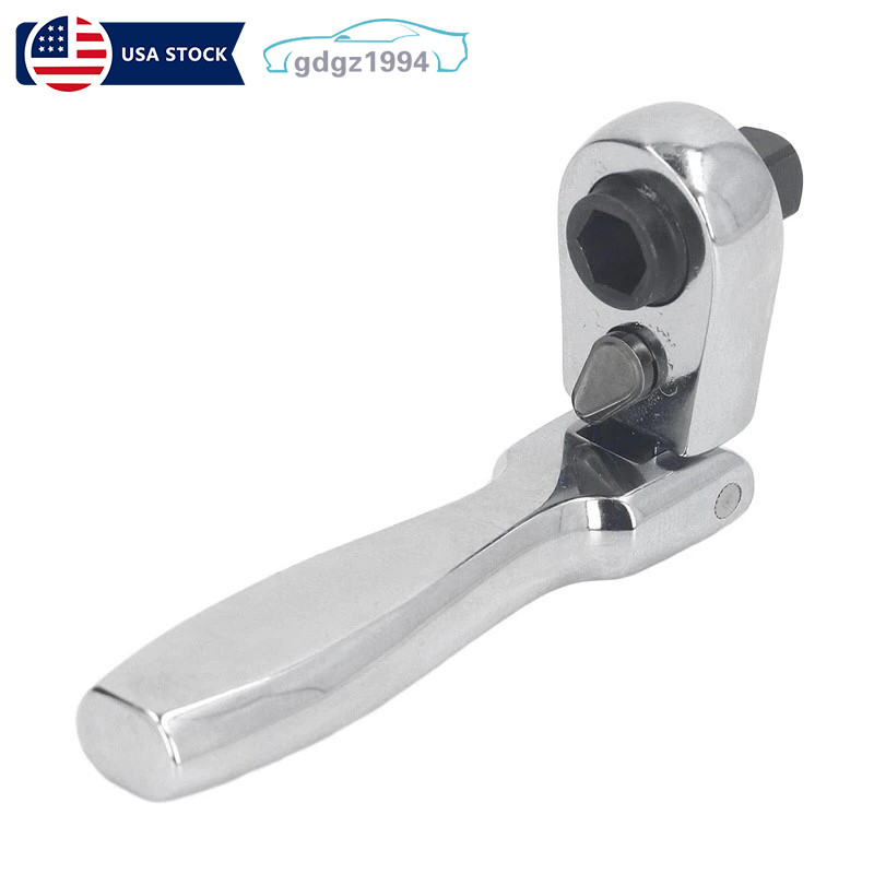 2 in 1 Drive Ratchet Handle Wrench Socket Spanner 1/4″ 72T Flexi Head Flattop