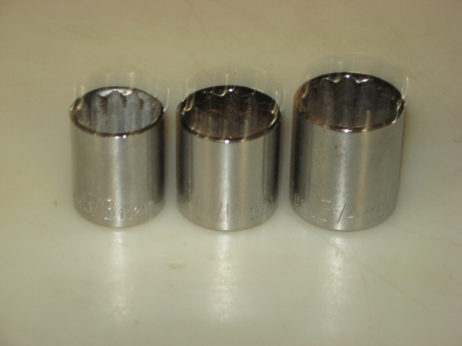 NEW 3-pc 3/8″-dr 12-pt, Std. CHROME SOCKET SET, (5/8″, 11/16″, 3/4), by ALLEN