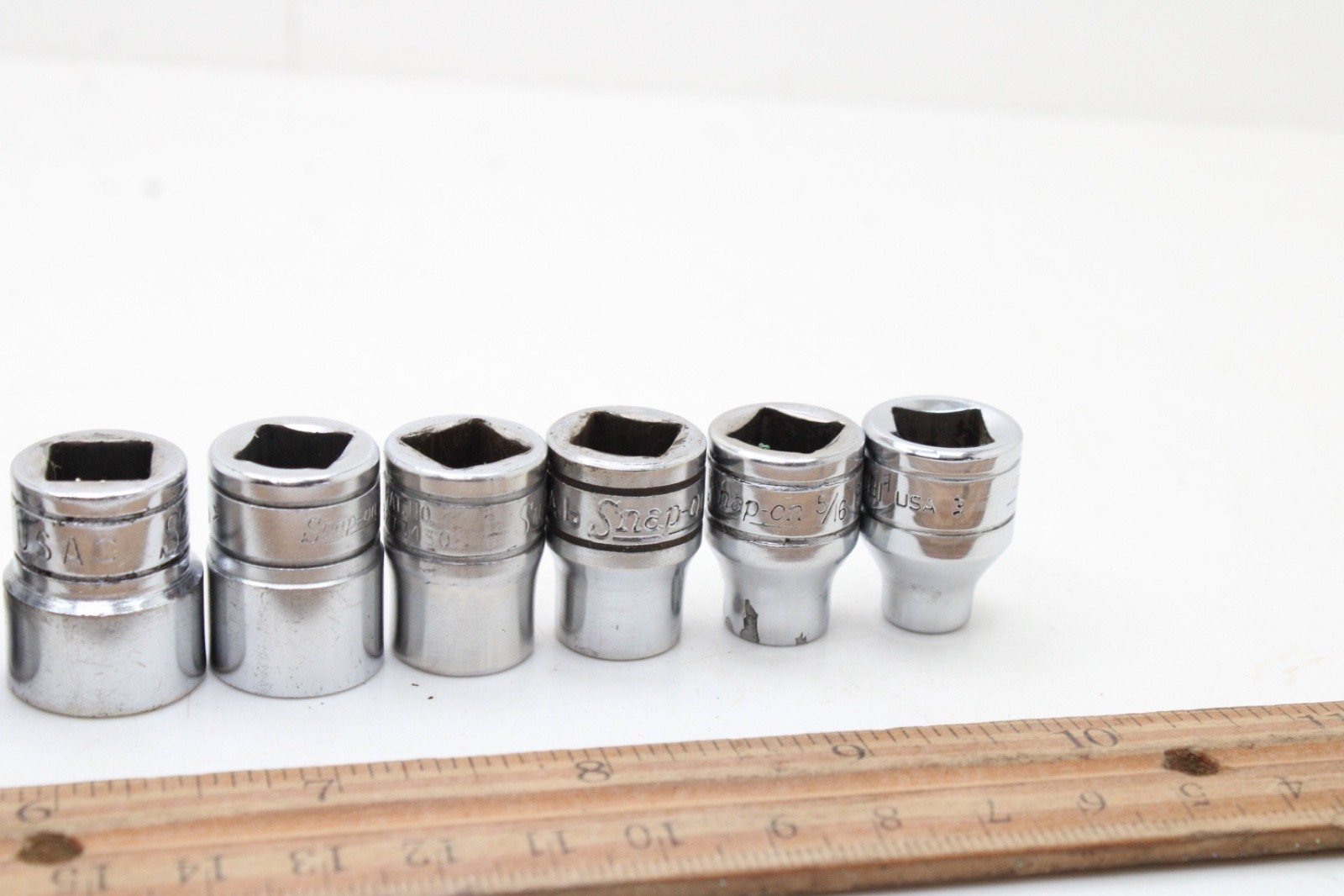 Snap-on F081 – F281 1/4-7/8″ 3/8″ Drive 12 Point 12 Piece SAE Chrome Set USA
