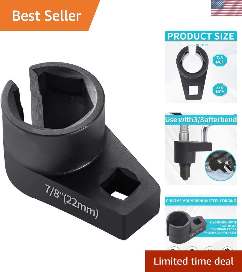 Universal Offset O2 Sensor Socket 7/8-Inch 22mm for Tight Spaces – Cr-Mo Steel