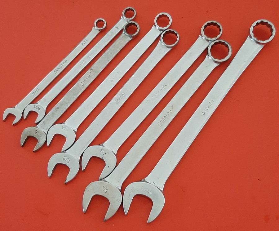 Vintage Snap-on Tools USA 7pc SAE Combination Wrench Set 3/8″ – 3/4″ OEX 601