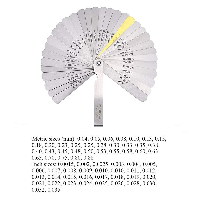 32 Blade Feeler Gauge Dual Reading Combination Feeler Gauge Metric & SAE US