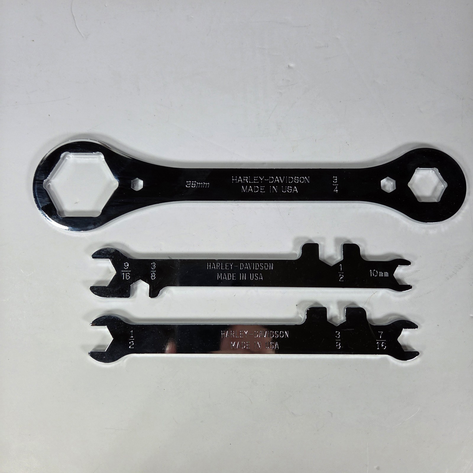 Harley Davidson Tool Set Axle Wrench 36mm 3/4″ + Standard & Metric Wrenches (3)
