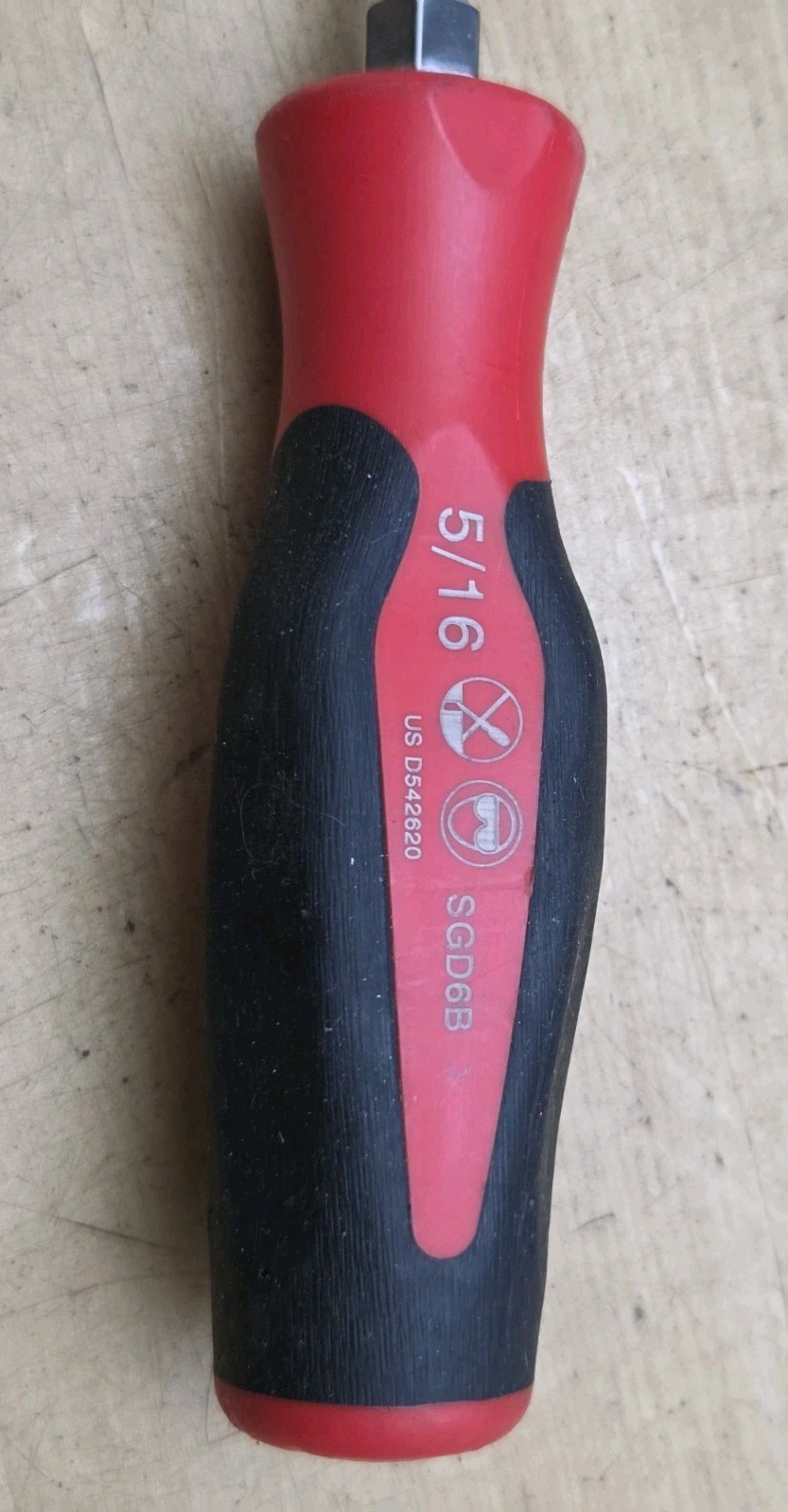 Snap On SGD6BR – 5/16″ Flat Tip X 6″ Long Blade Red Soft Grip Screwdriver Nice