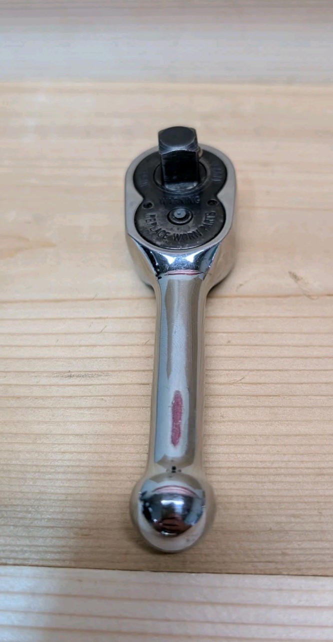 Snap-On FK720 3/8″ Drive Stubby Handle Chrome Ratchet 4″ Long