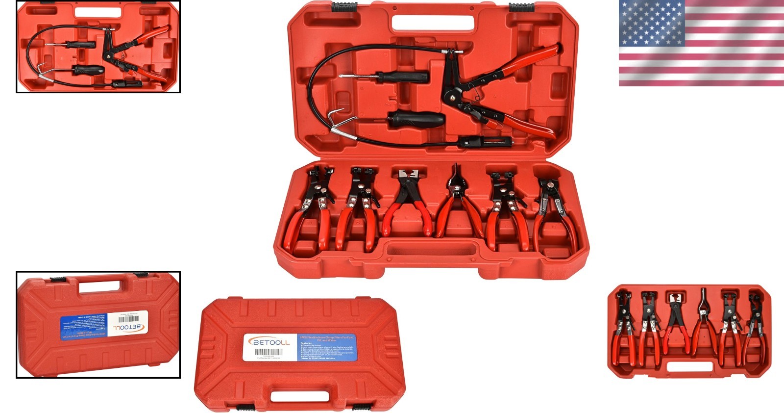 Durable 9pc Hose Clamp Pliers for Plumbing & Automotive – Lightweight & Easy Use