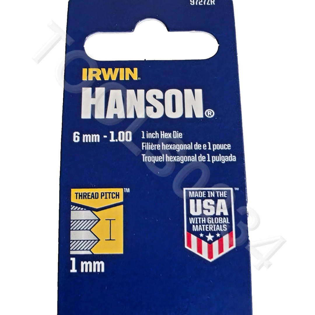 6627 M6 X 1.0 Metric 1″ Hex Die Irwin Hanson 9727 6MM Carbon Steel