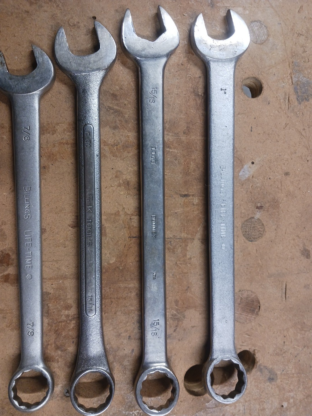 Lot of 6 USA Wrenches, Billings, Bonney, S-K, Husky,& Proto, Used
