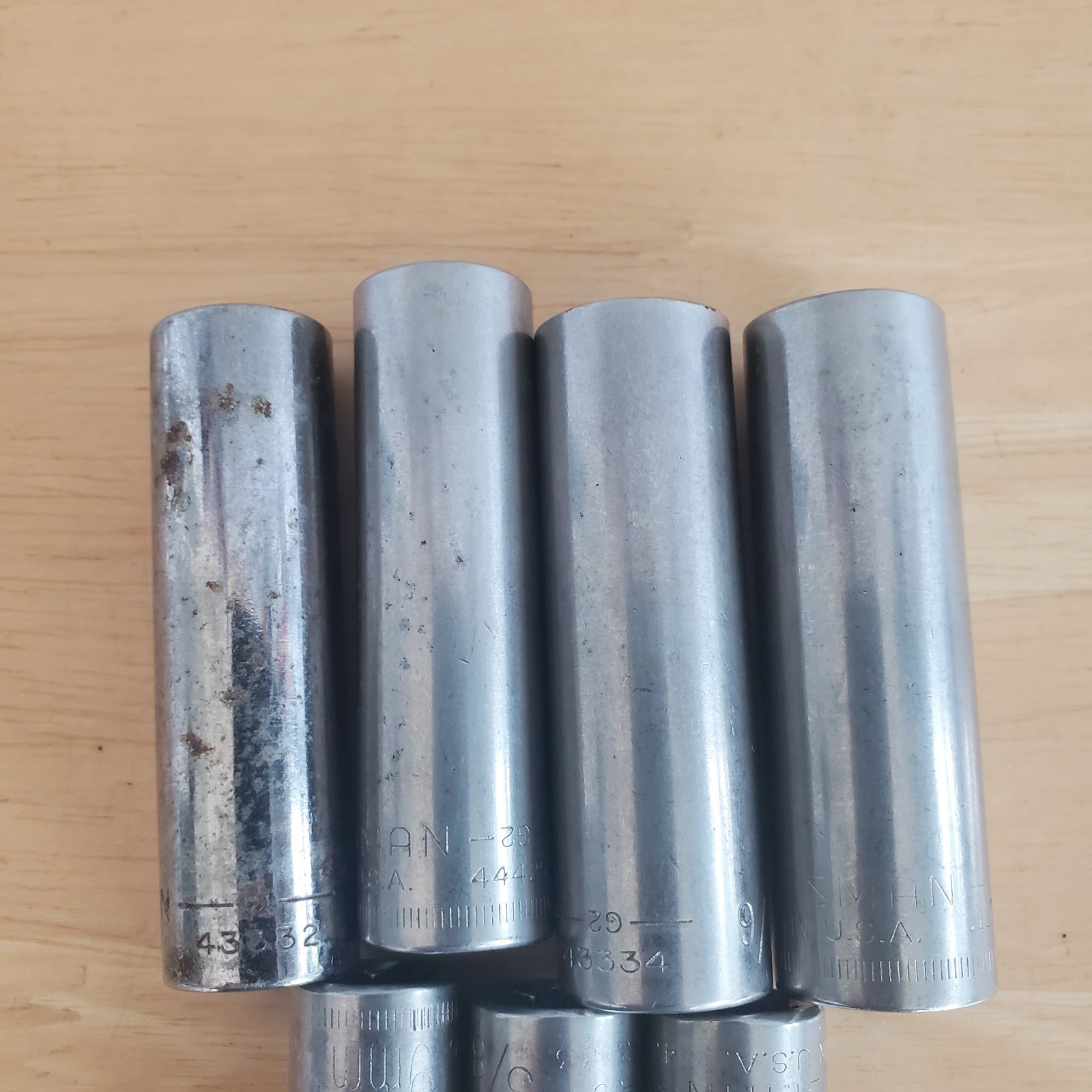 Craftsman Lot of 7 Metric & SAE 3/8″ Dr 6pt G Series Long Sockets READ
