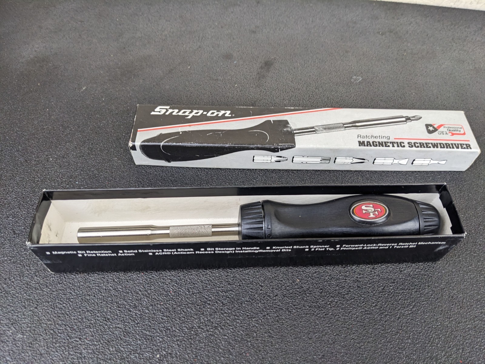 #bp270 Snap-On Tools SSDMR4B Ratcheting Screwdriver 🏈 NFL Collectors SF 49ers