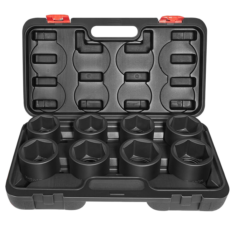 3/4″ Drive Spindle Axle Nut Impact Large Socket Set Sizes 2-1/16in to 2-1/2in