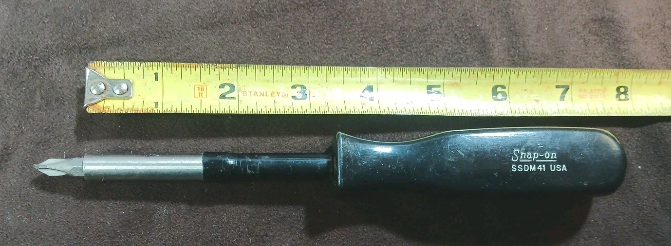 Vtg SNAP-ON SSDM41 Magnetic Multi Bit Driver, W/ Black Handle U.S.A.