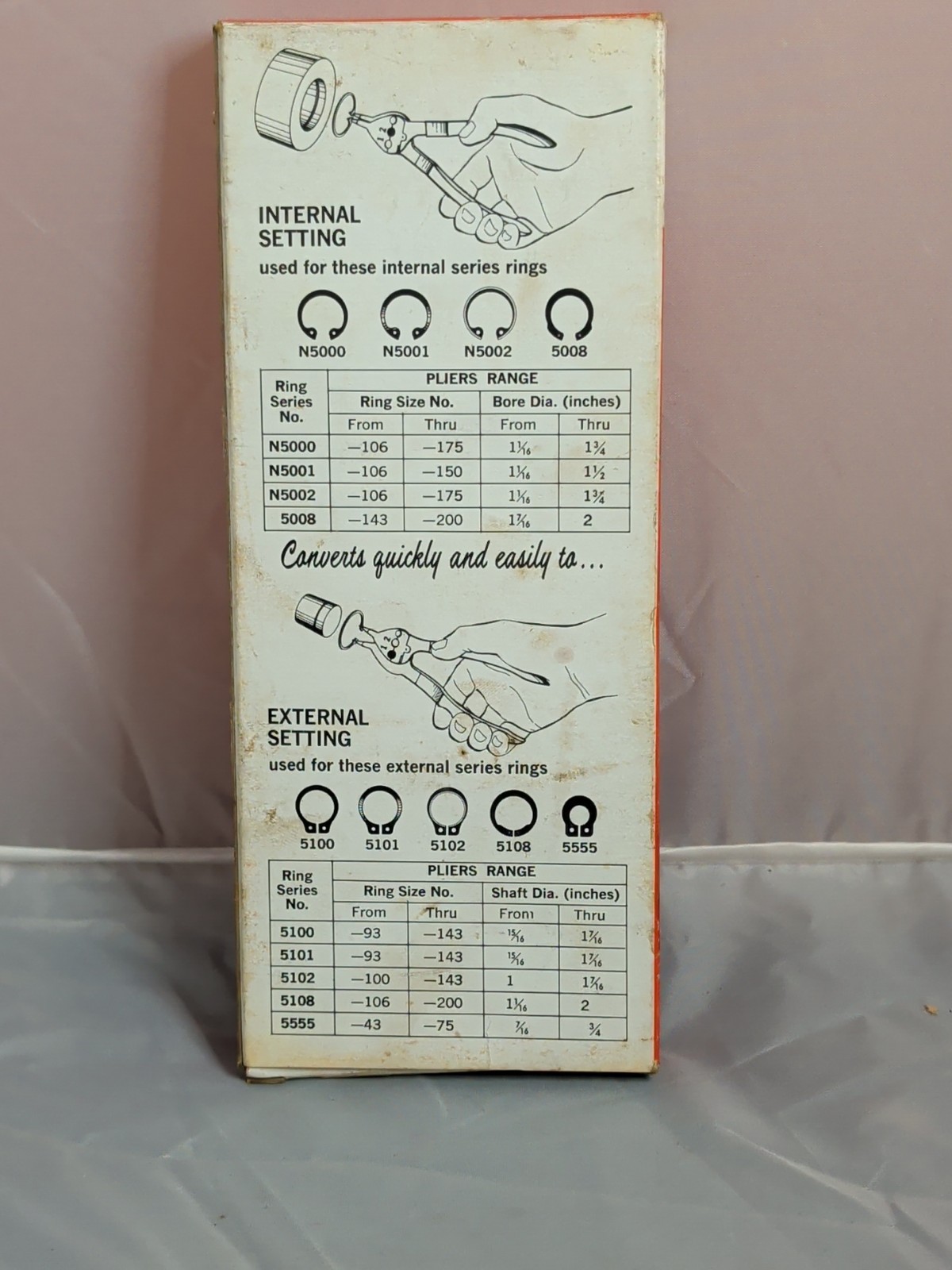 Sears Waldes Tru Arc Convertible Snap Ring Plier Set Pre Craftsman 1344 USA Nos